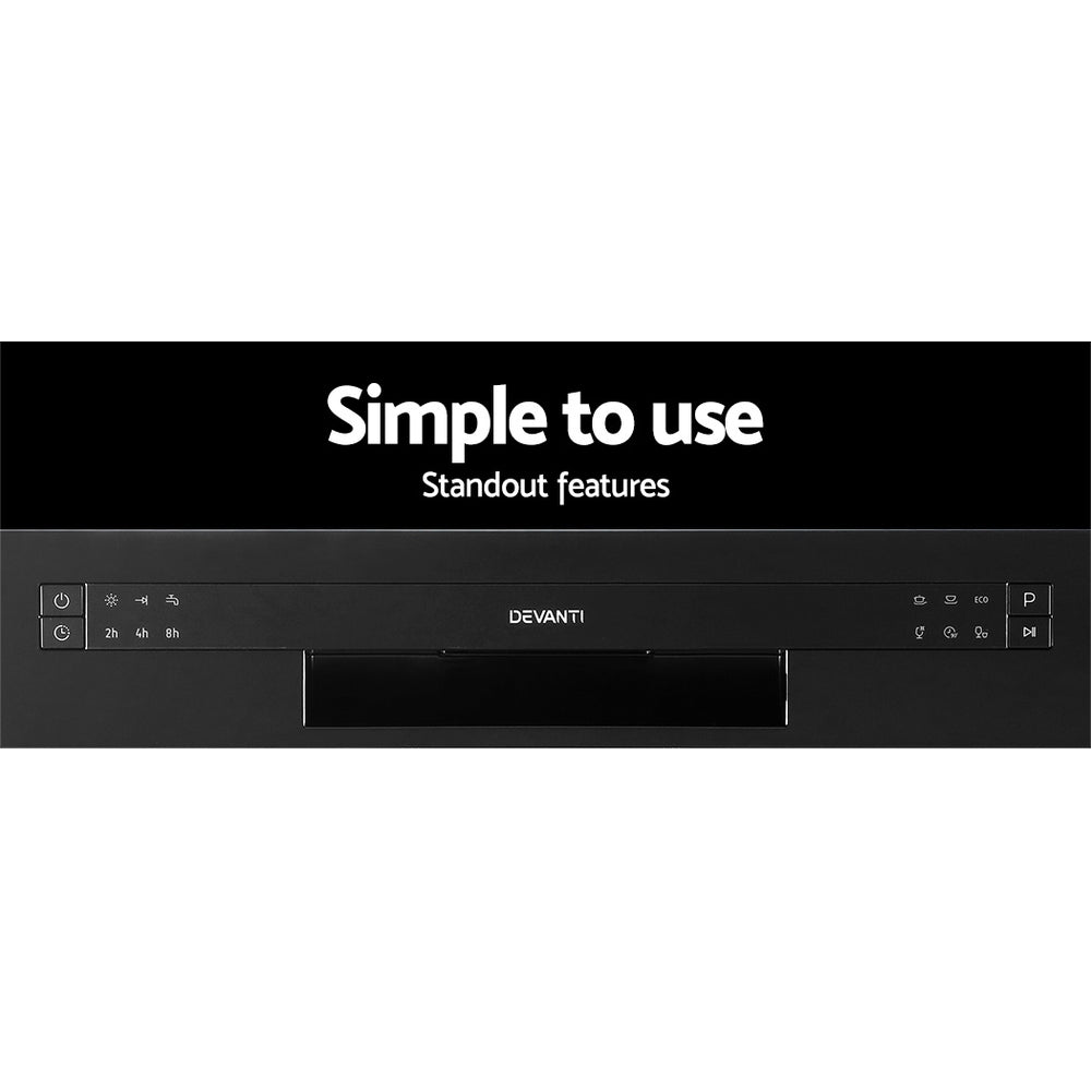 Devanti 8 Place Benchtop Dishwasher Black