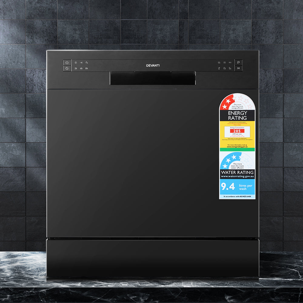 Devanti Benchtop Dishwasher 8 Place Settings Black