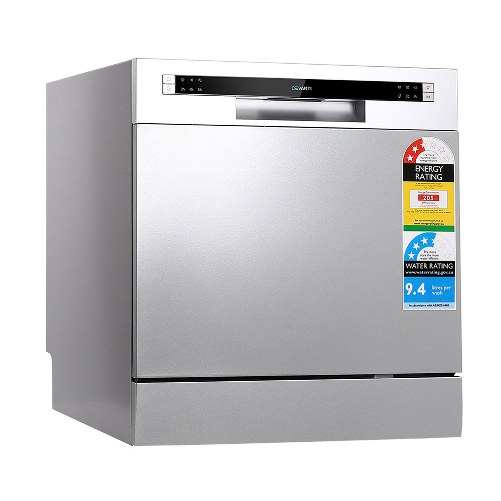 Devanti 8-Place Benchtop Dishwasher Silver