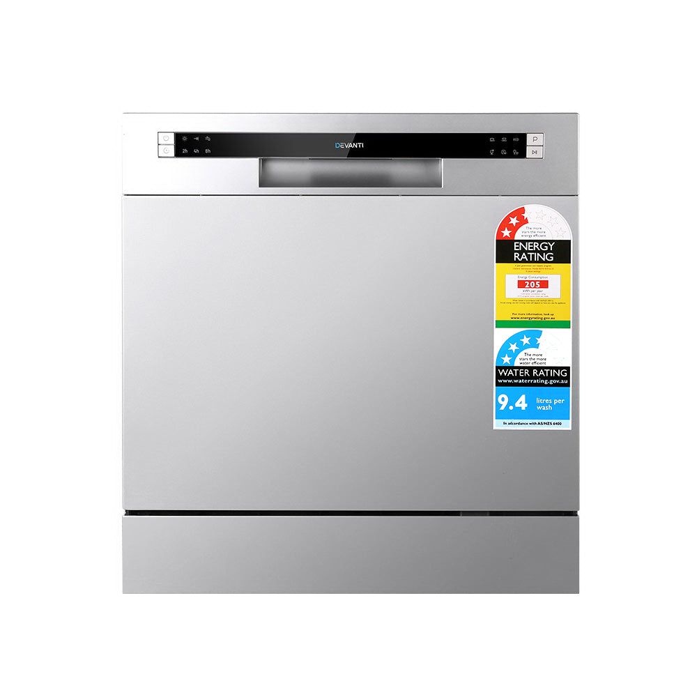 Devanti 8-Place Benchtop Dishwasher Silver