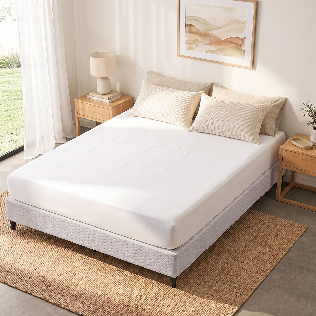Mason King Size Fabric Upholstered Bed Frame Grey