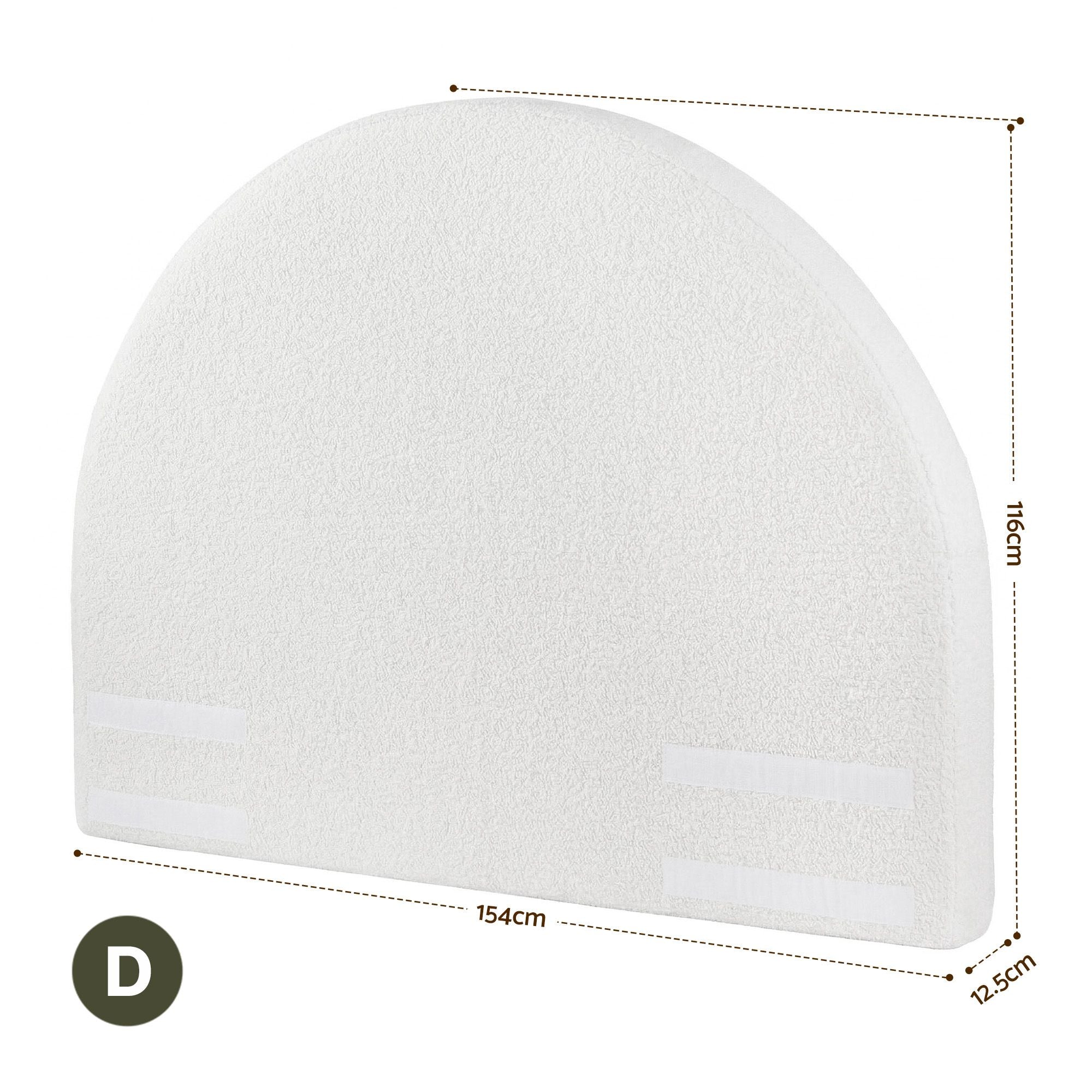 Artiss Double Size Headboard for Bed Frame Boucle Fabric No-Assembly Vacuum Compressed Soft Backrest with Removable Washable Cover 154cm Wide