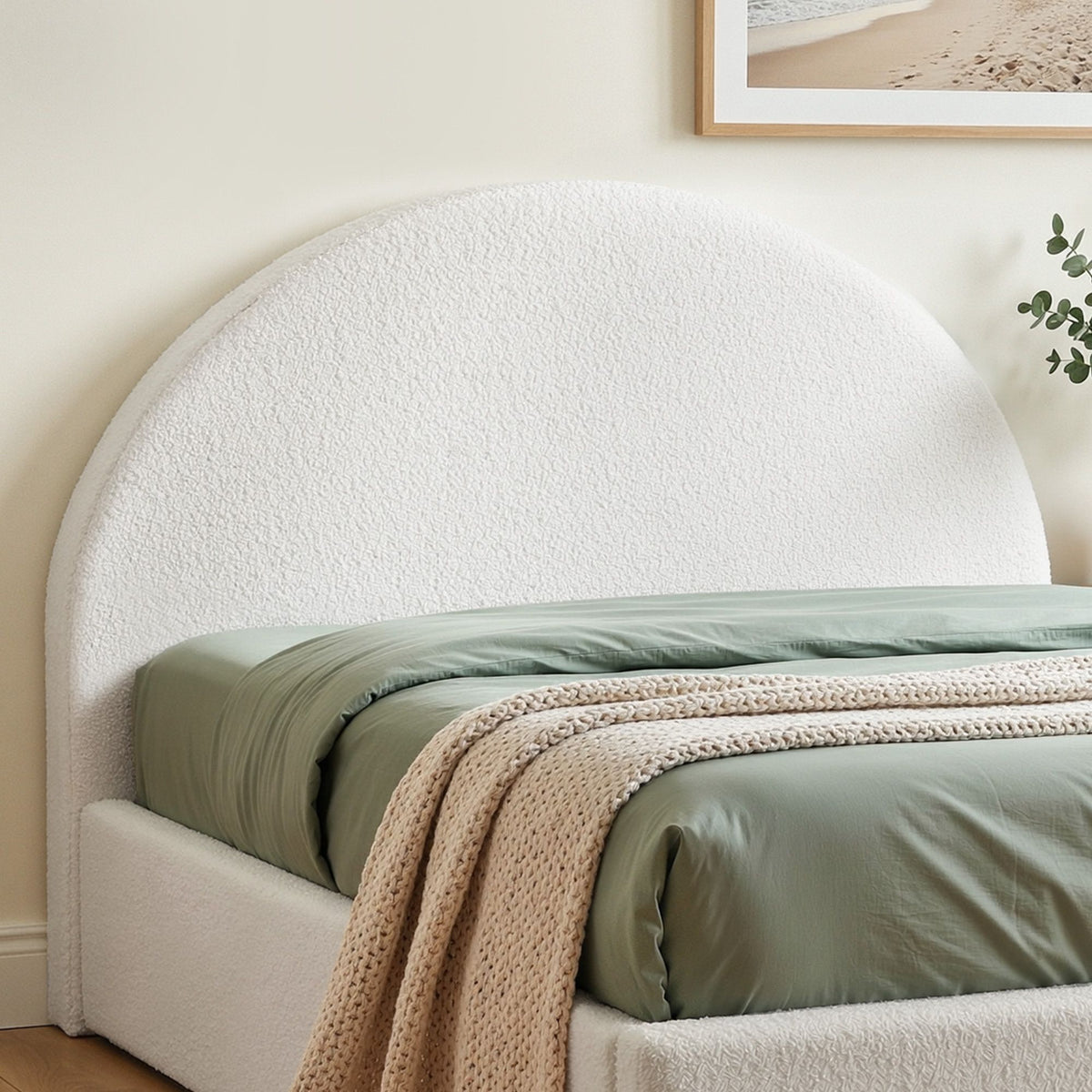 Artiss Queen Headboard Boucle Fabric Foam Bed Head 171cm Wide