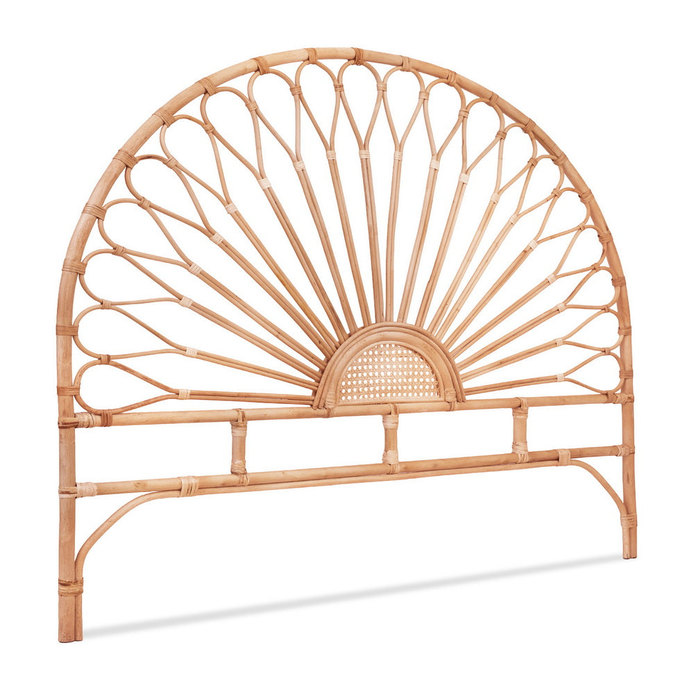 Mari Queen Size Rattan Bed Head Headboard Pine