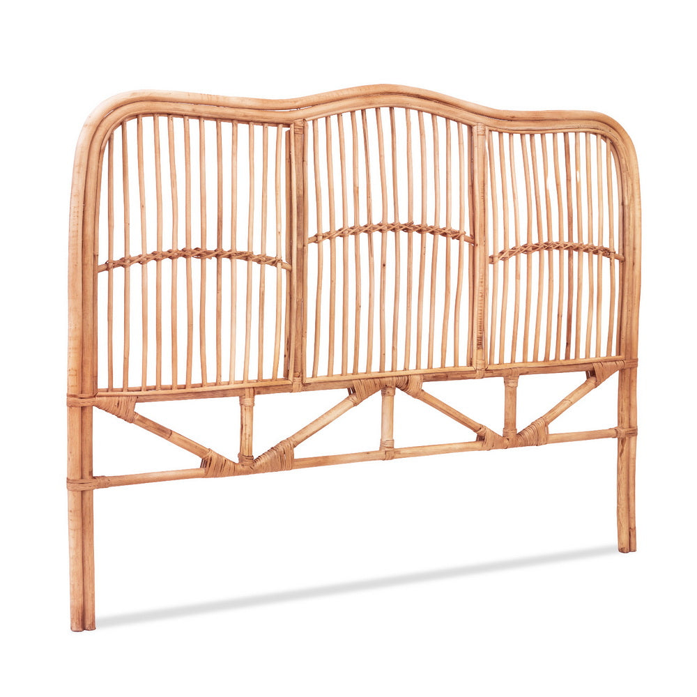 Nero Rattan Double Bed Headboard in Pine Finish