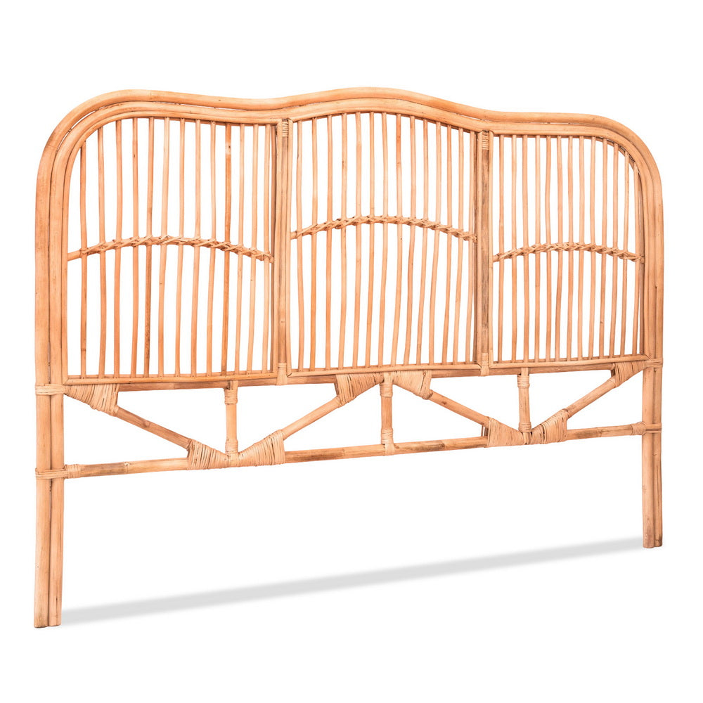 Nero Queen Size Rattan Bed Head Headboard Pine