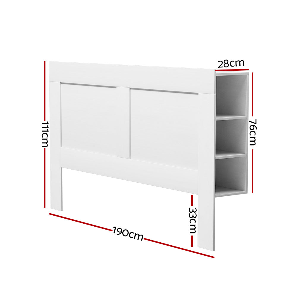 CABI King Headboard with Shelves White