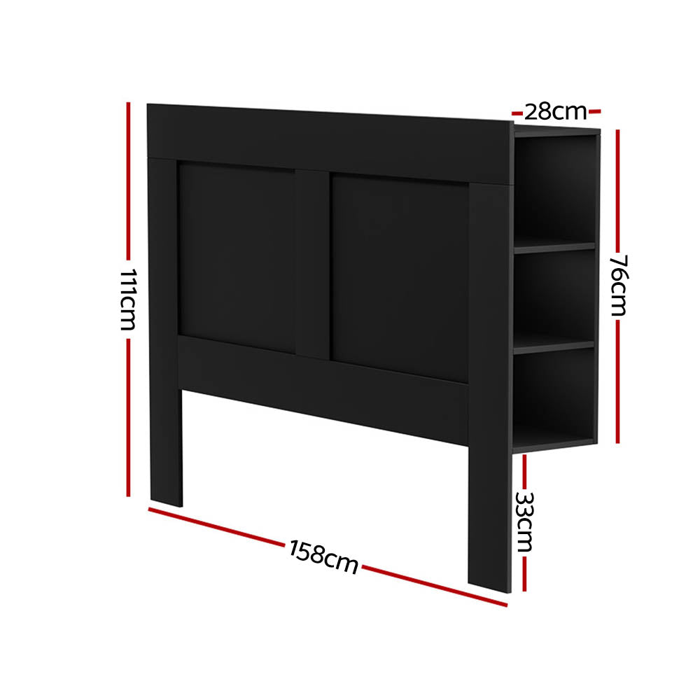 Cabi Queen Headboard with Shelves Black