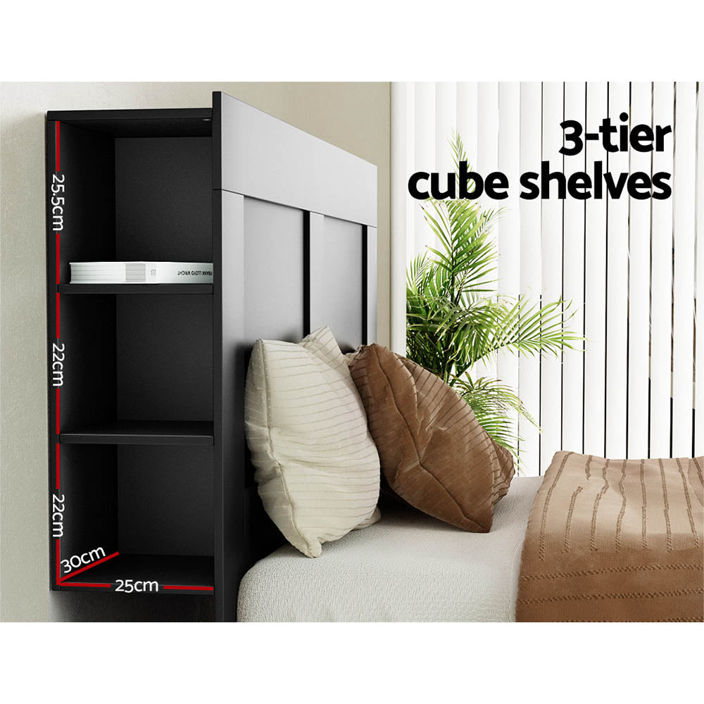 Cabi Queen Headboard with Shelves Black