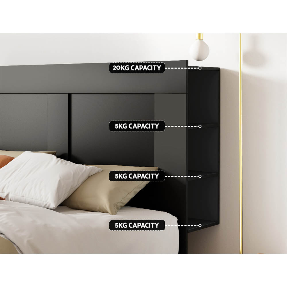 Cabi Queen Headboard with Shelves Black
