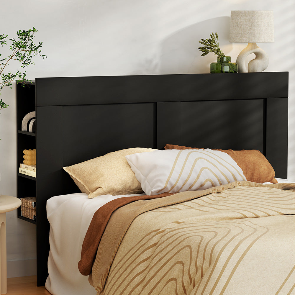 Cabi Queen Headboard with Shelves Black