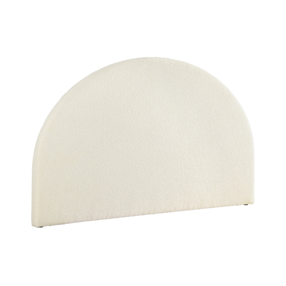 Grei King Bed Headboard Boucle White