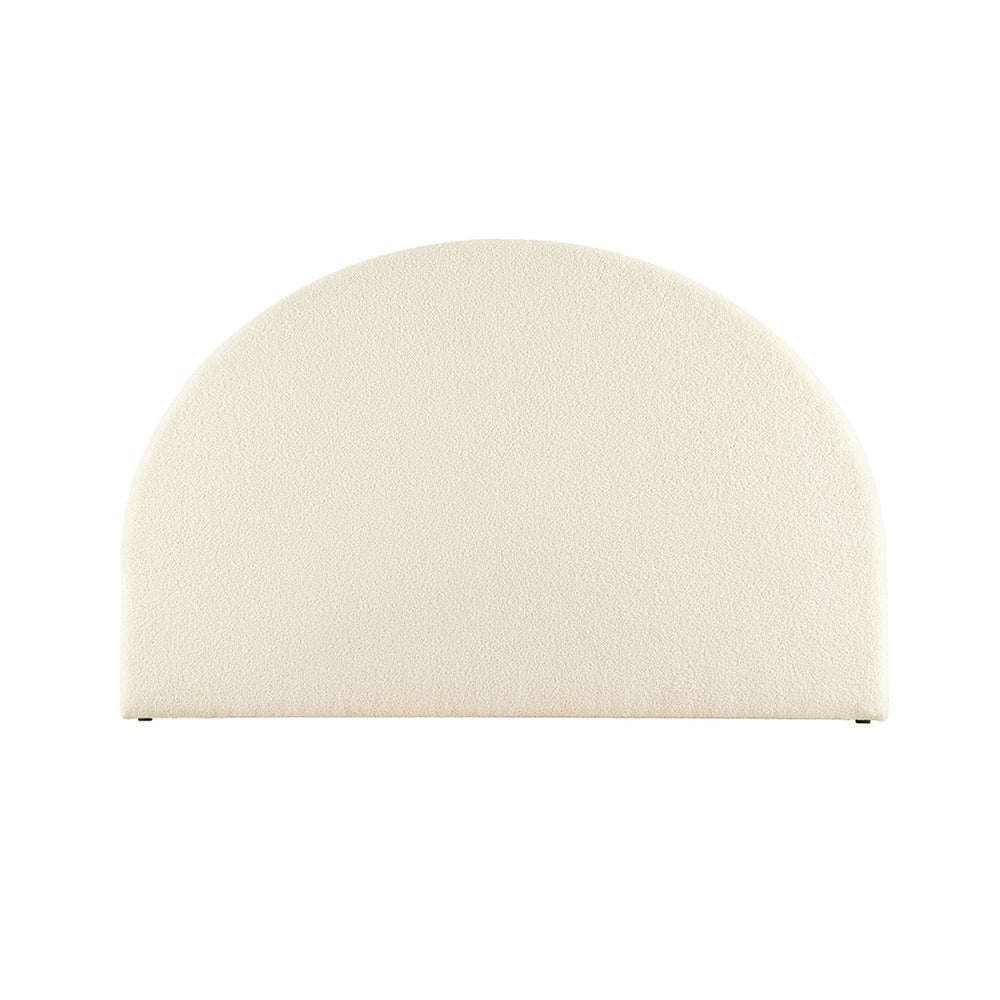 Grei King Bed Headboard Boucle White