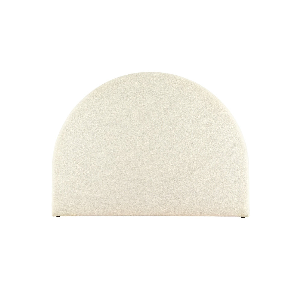 Grei Queen Bed Headboard Boucle White