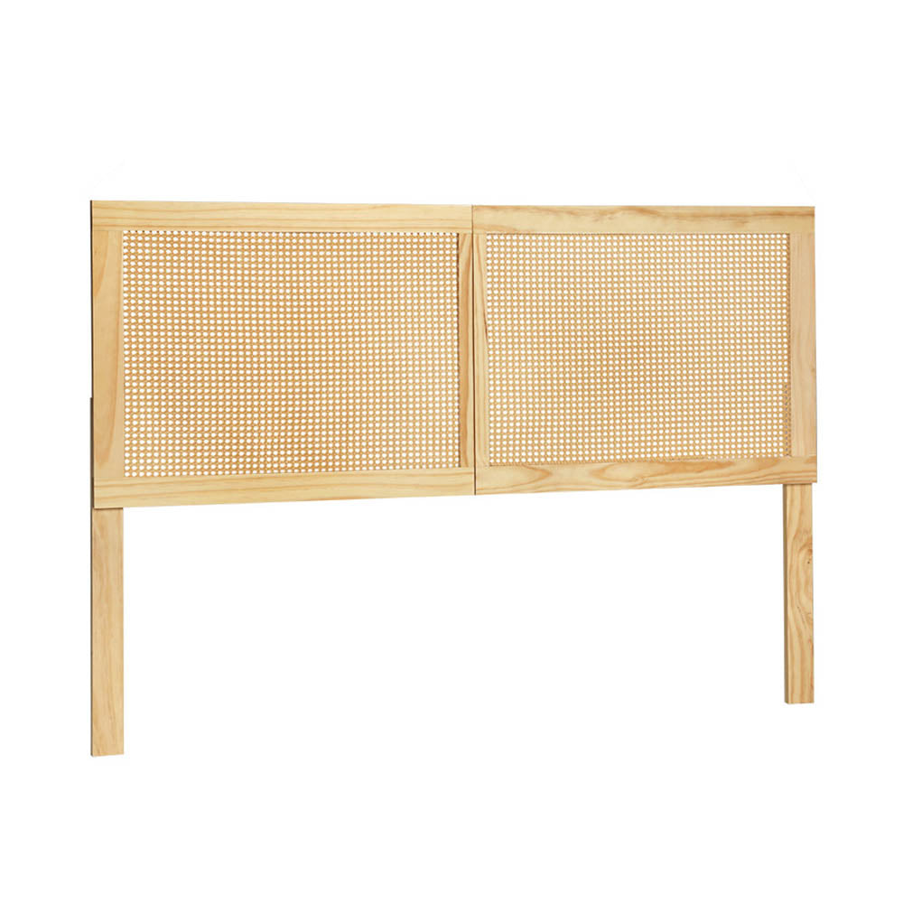 RIBO Queen Headboard Rattan Pine