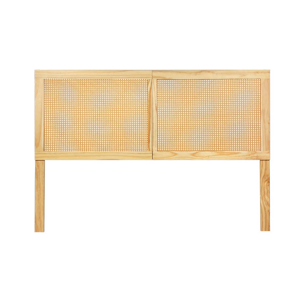 RIBO Queen Headboard Rattan Pine