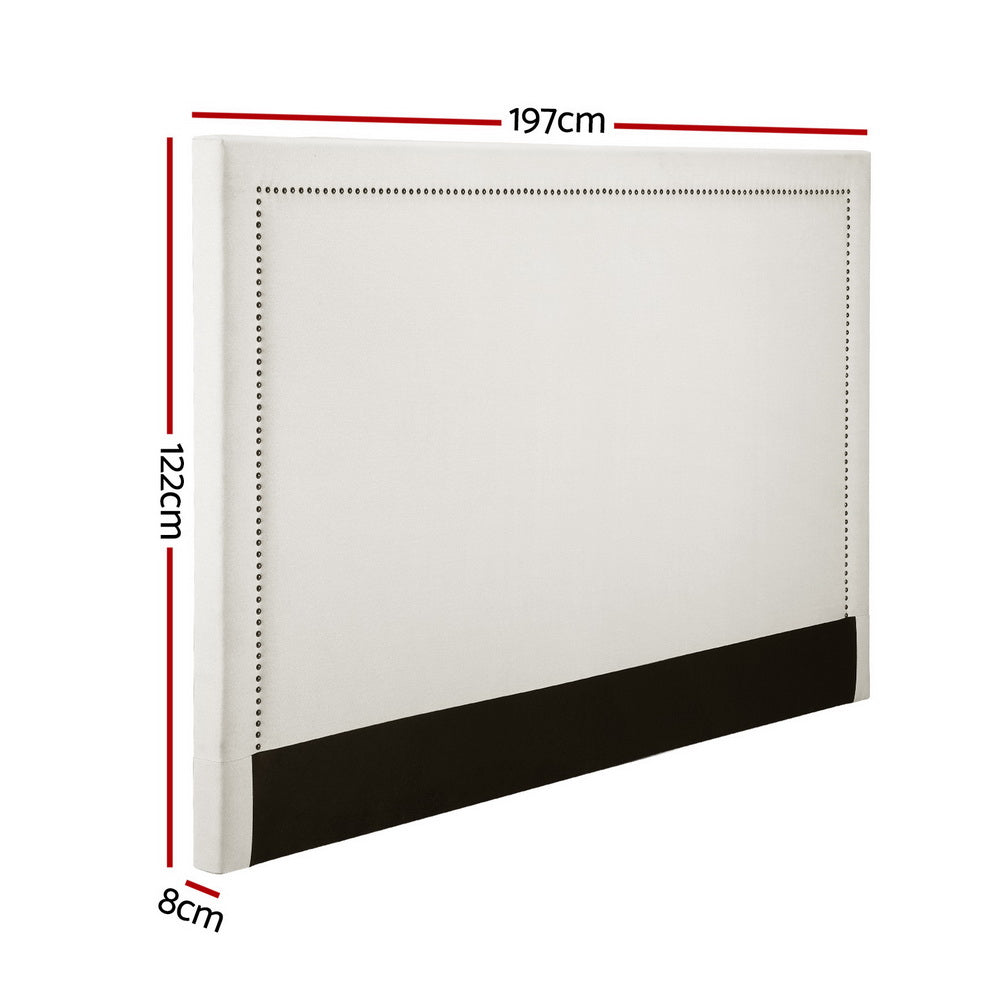 RIVE King Bed Headboard Fabric Beige