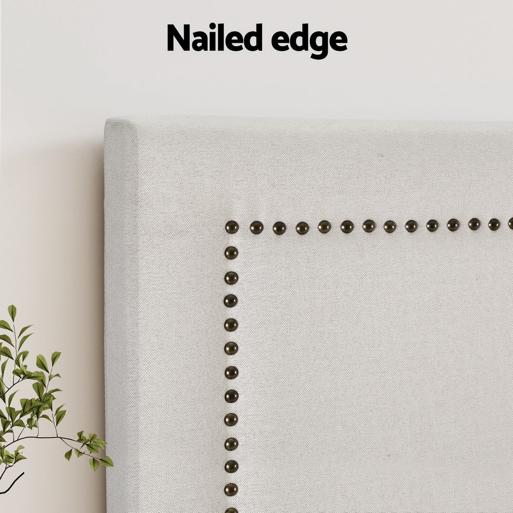 RIVE King Bed Headboard Fabric Beige