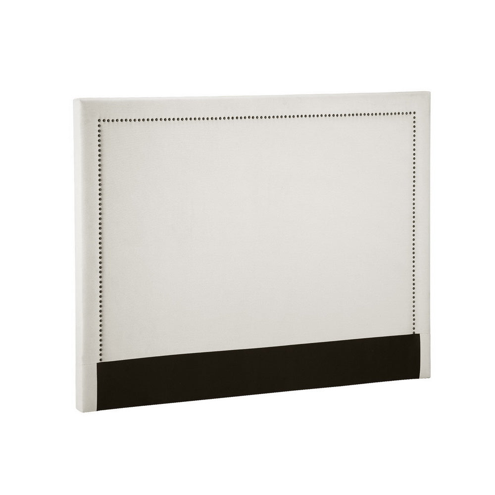 Rive Queen Bed Headboard Fabric Beige