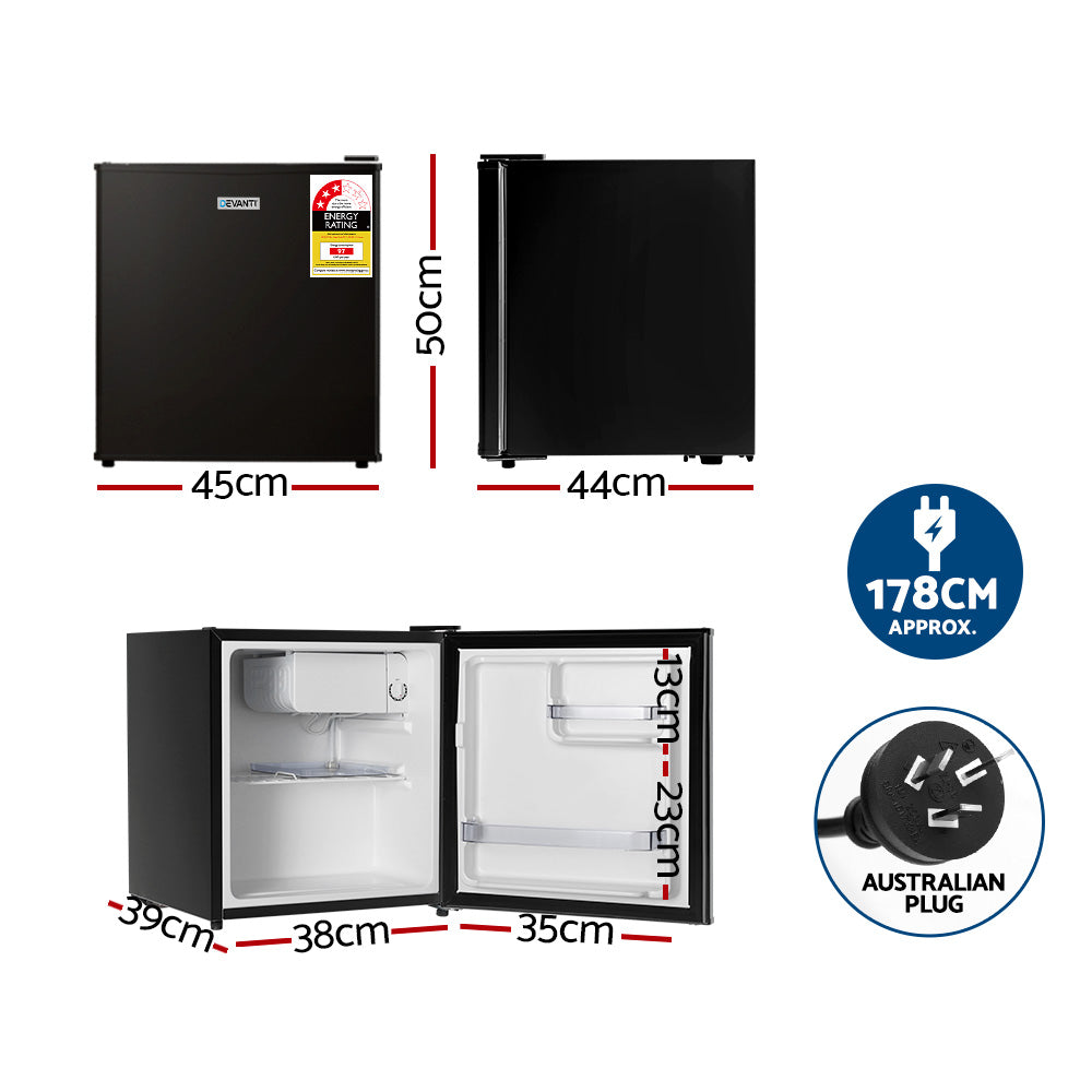 Devanti 48L Bar Fridge Portable Black