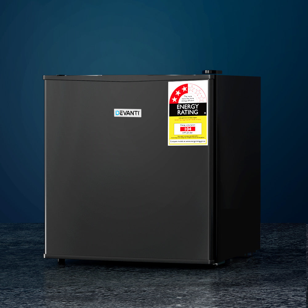 Devanti 48L Portable Bar Fridge with Twin Temperature Zones Black