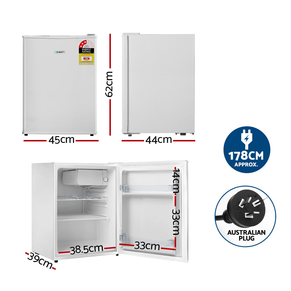 Devanti 70L Portable Mini Bar Fridge White
