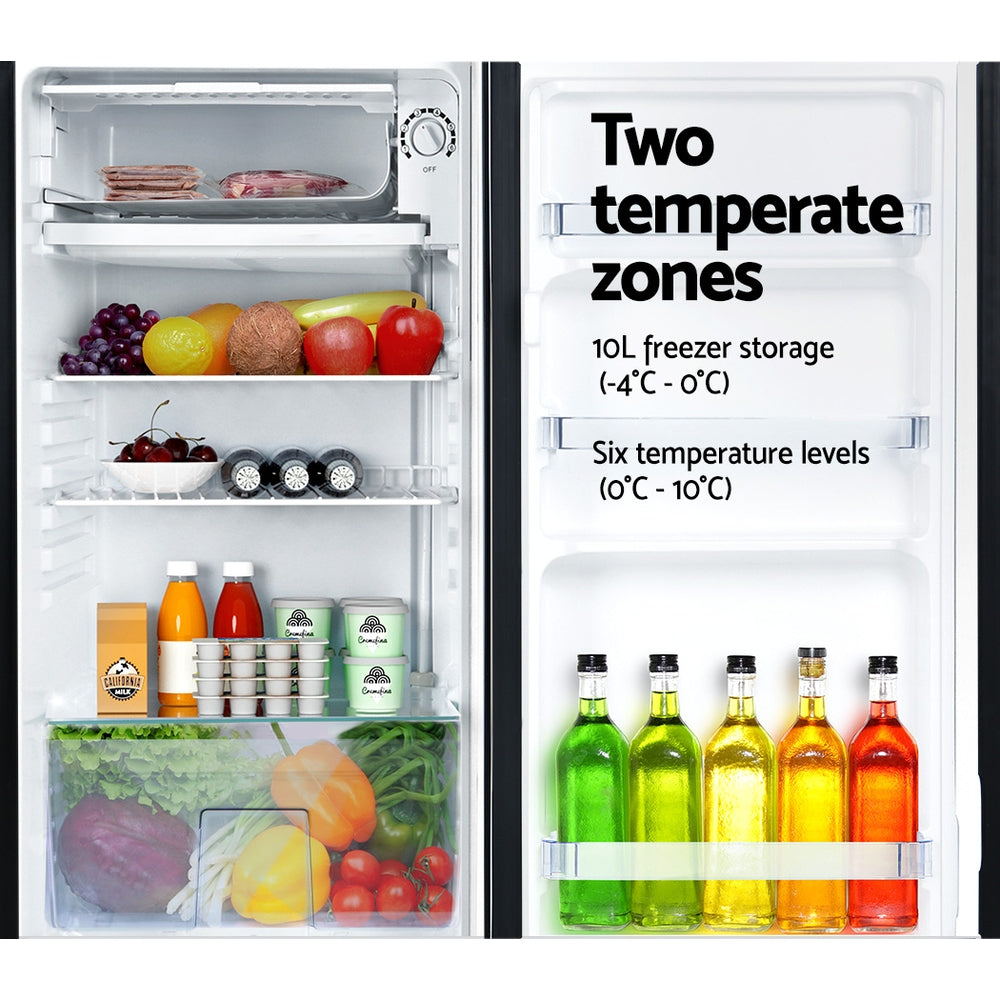 Devanti 95L Bar Fridge Black Portable Compact
