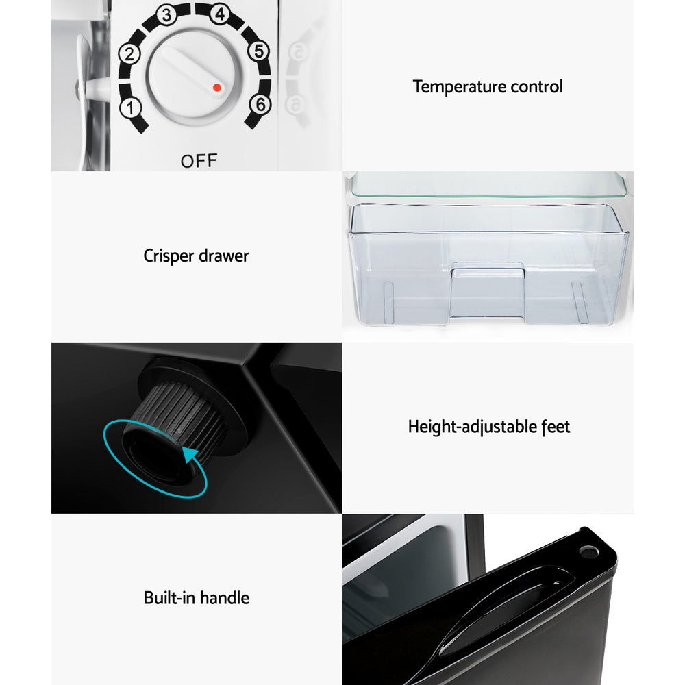 Devanti 95L Bar Fridge Black Portable Compact
