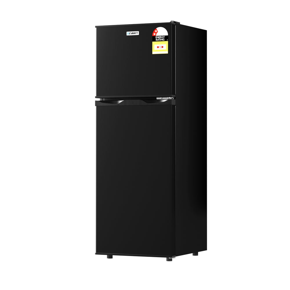 Devanti 122L Two Door Bar Fridge with Freezer Black