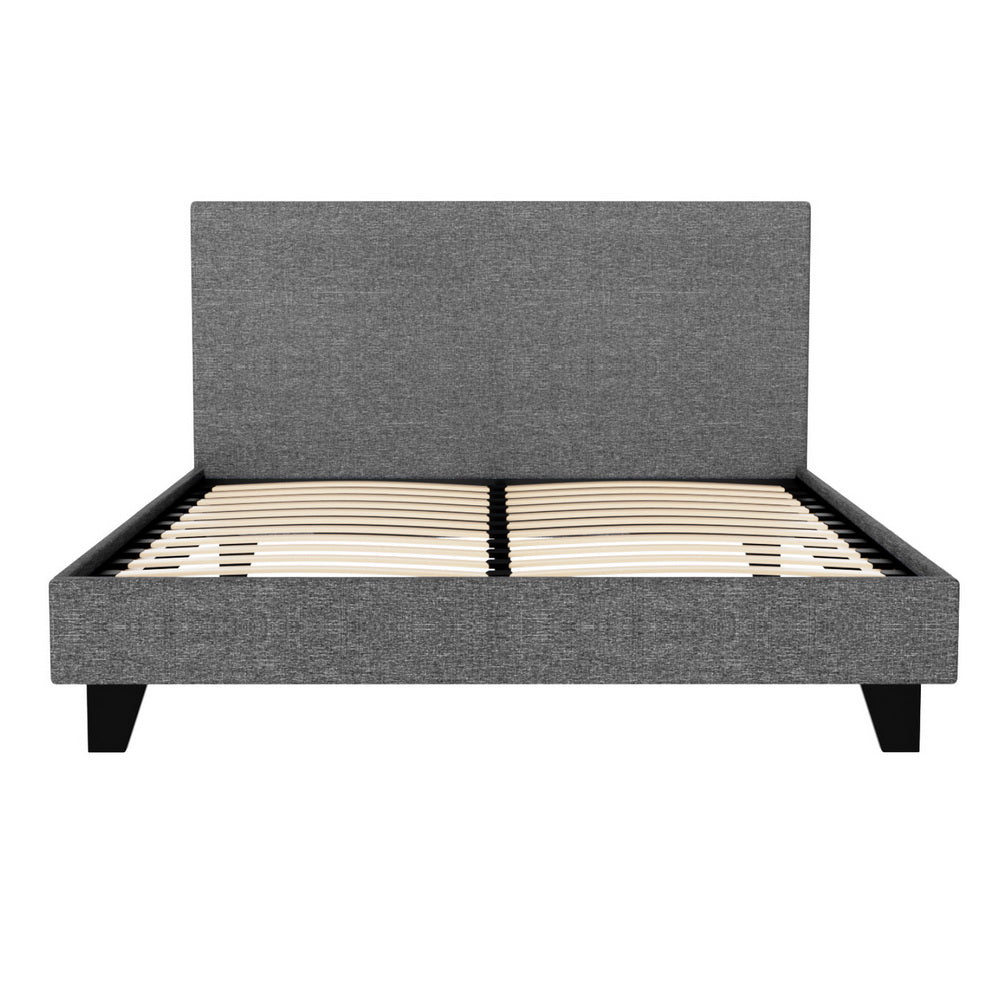 Neo Double Bed Frame Grey Upholstered
