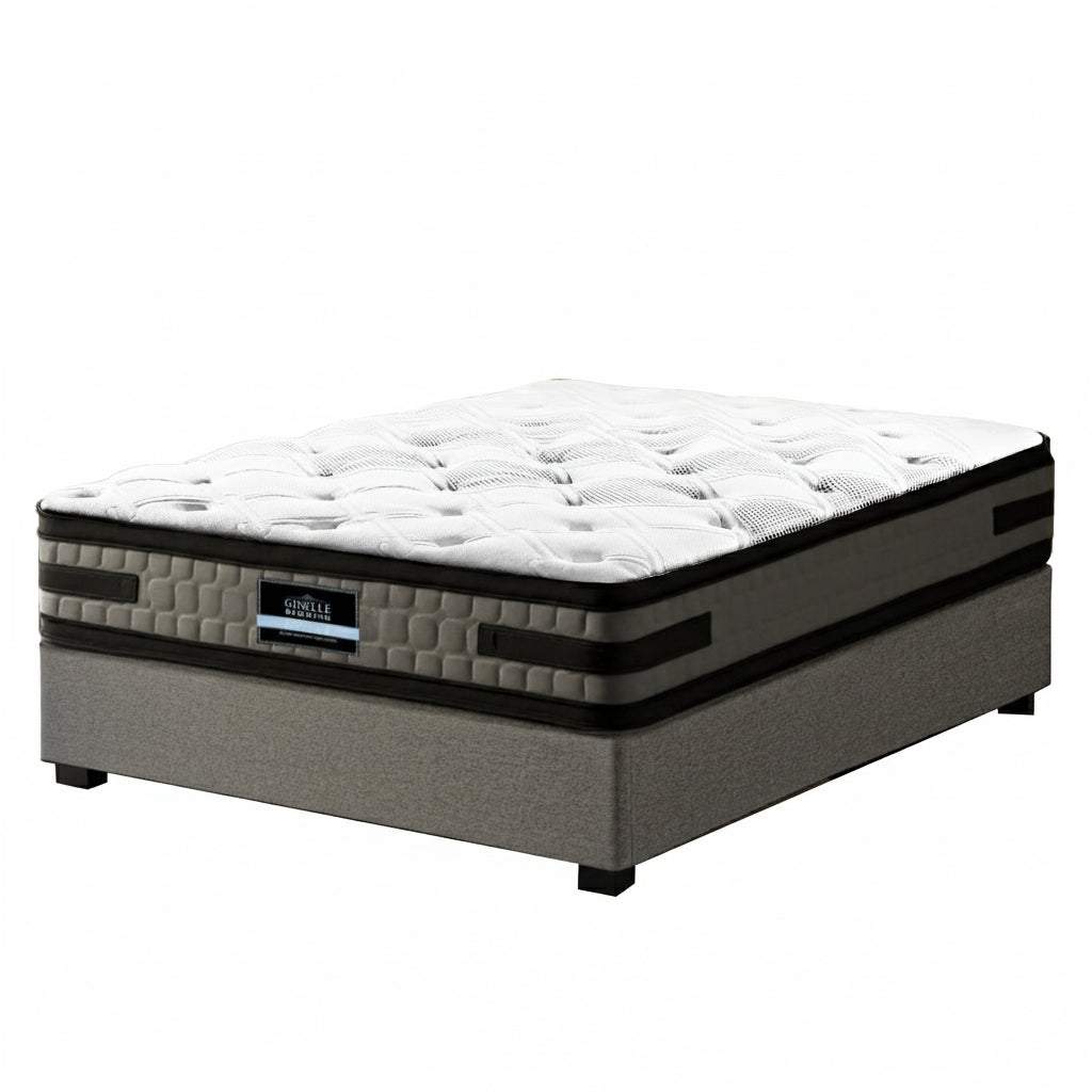 Luna King Single Gas Lift Bed Frame and Mattress Set Grey