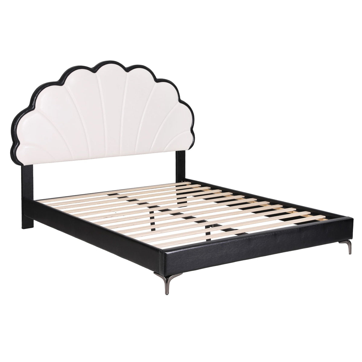 Artiss Double Bed Frame with Adjustable Shell Headboard