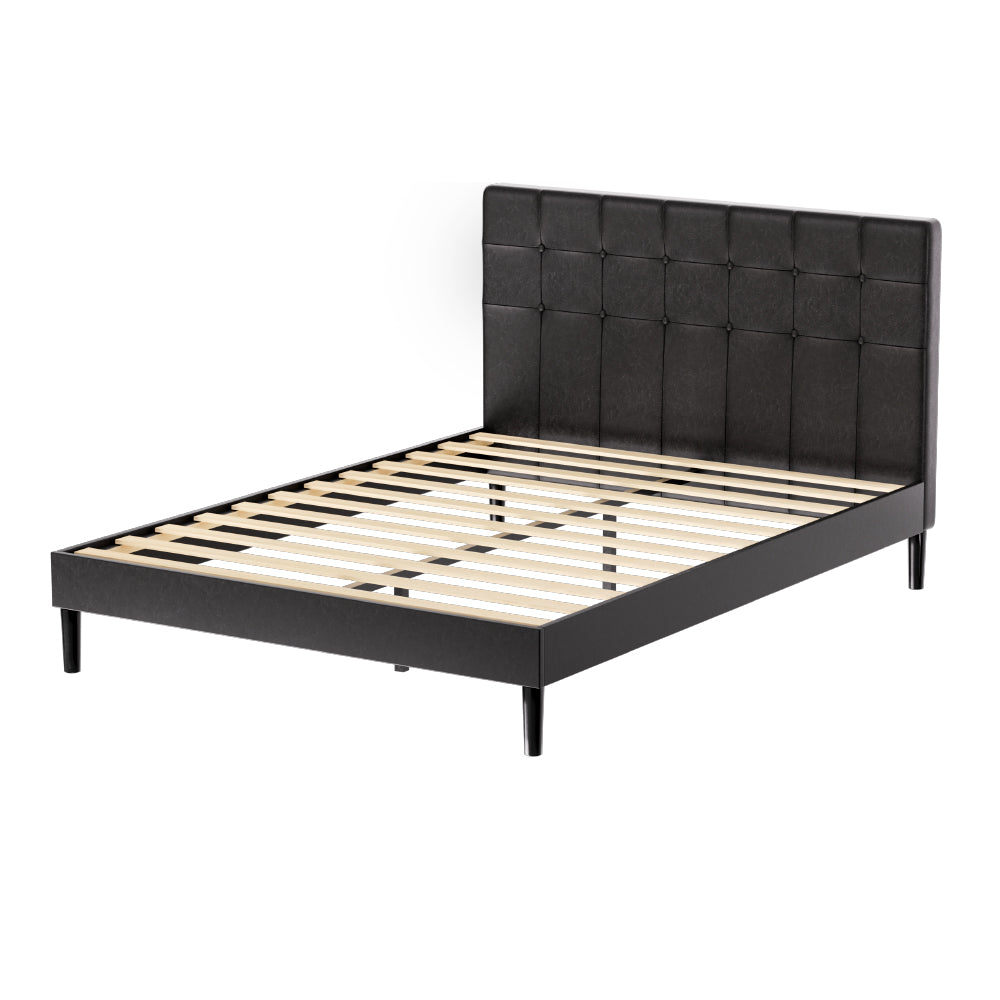 RAVI Double Bed Frame LED Black