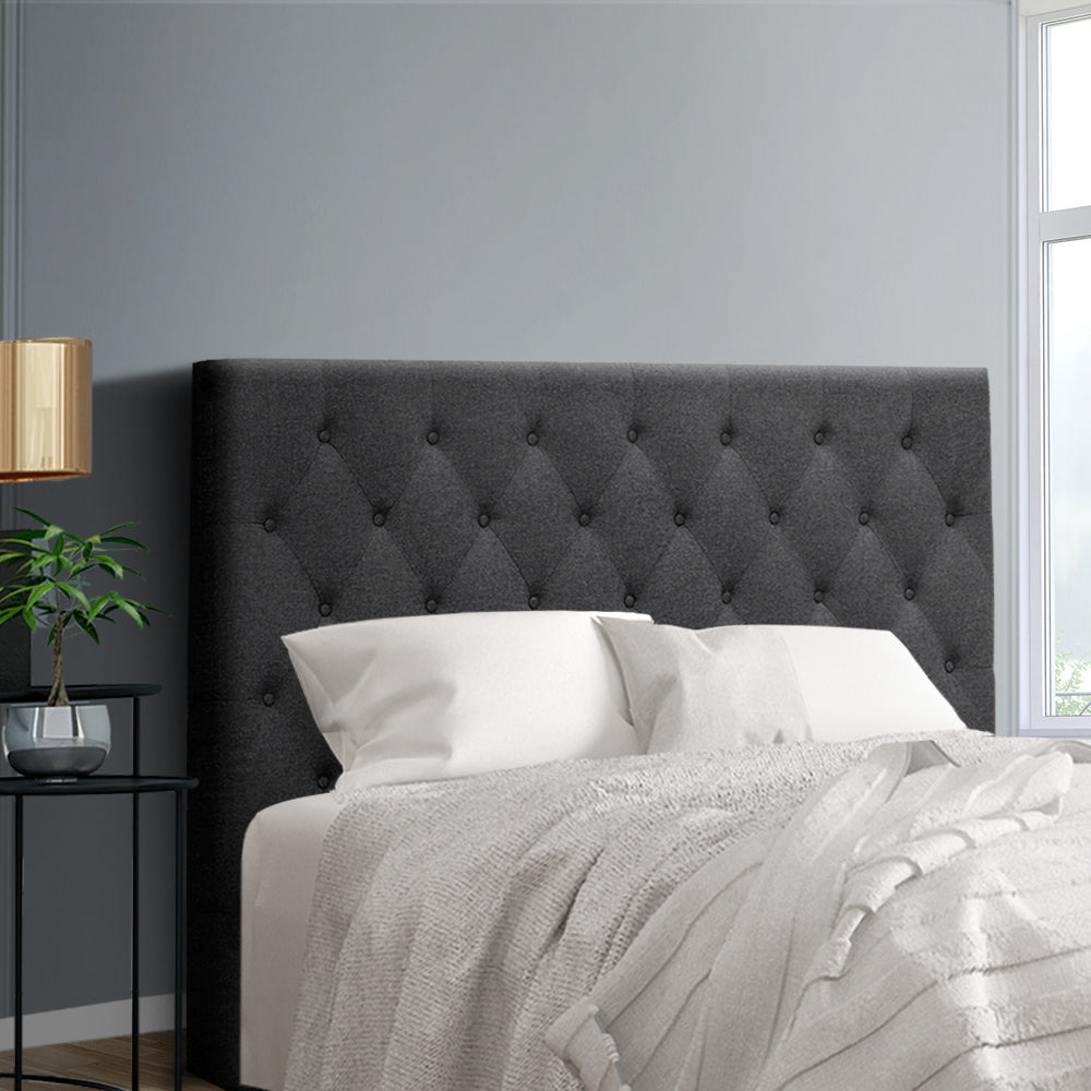 Cappi Double Bed Headboard Fabric Charcoal