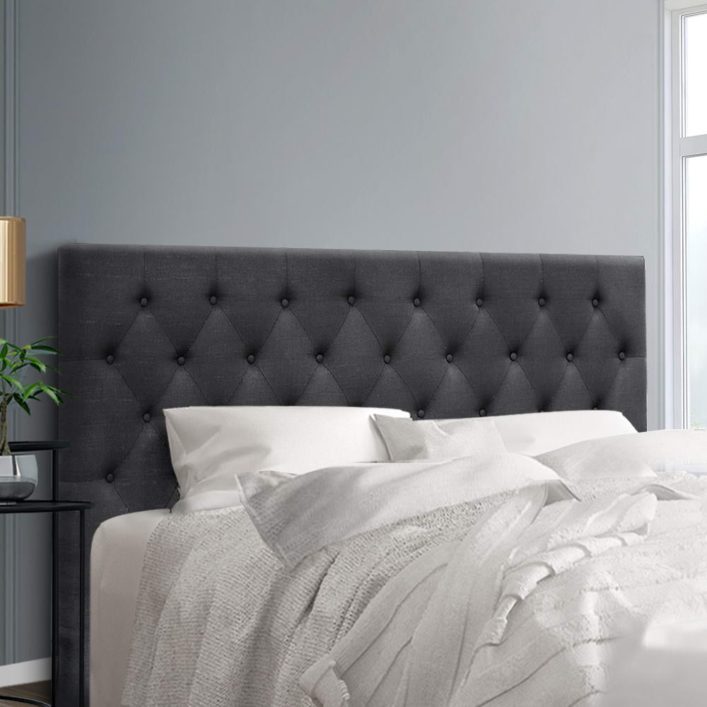 Cappi King Bed Headboard Fabric Charcoal