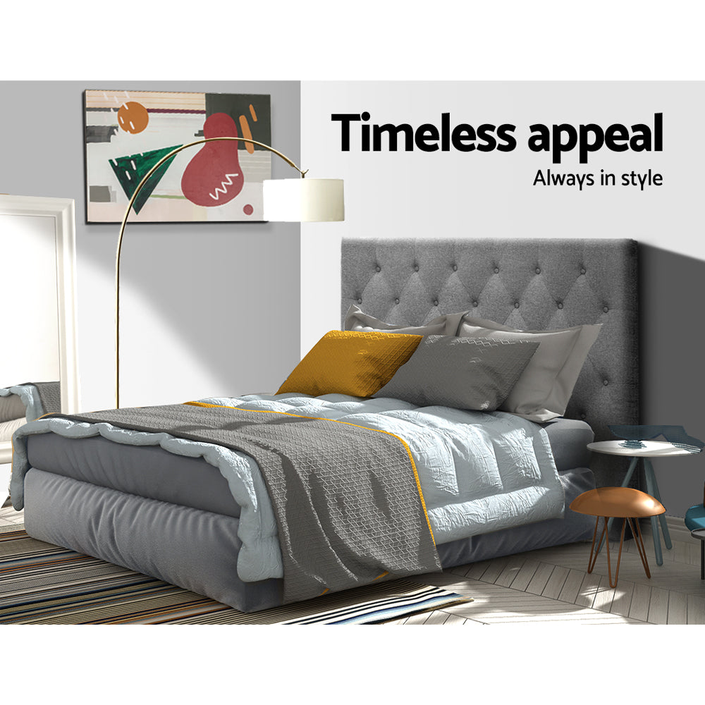 Cappi King Single Bedhead Fabric Grey