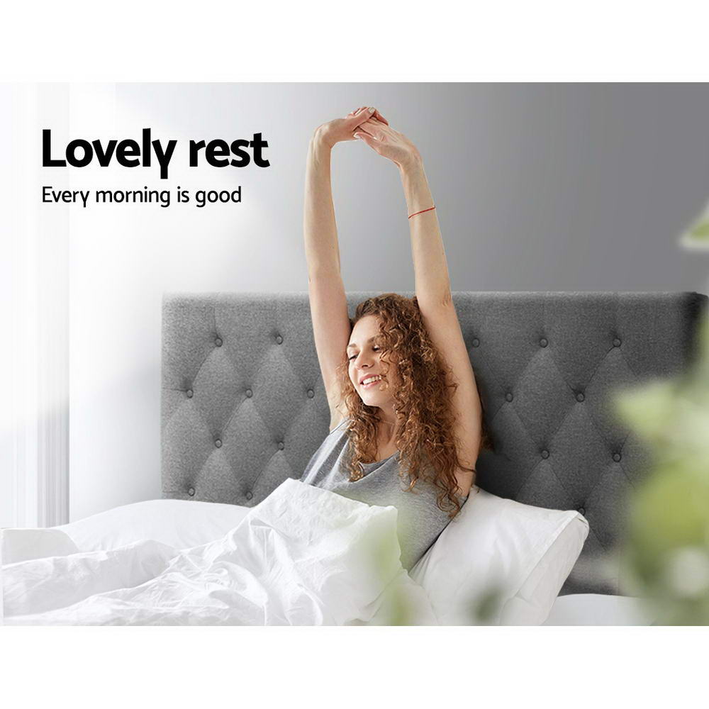 Cappi Queen Bed Headboard Fabric Grey