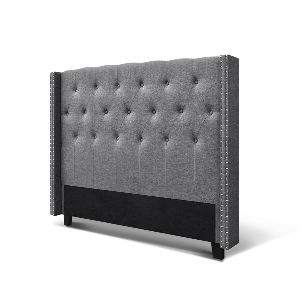 Luca Queen Bed Headboard Fabric Grey