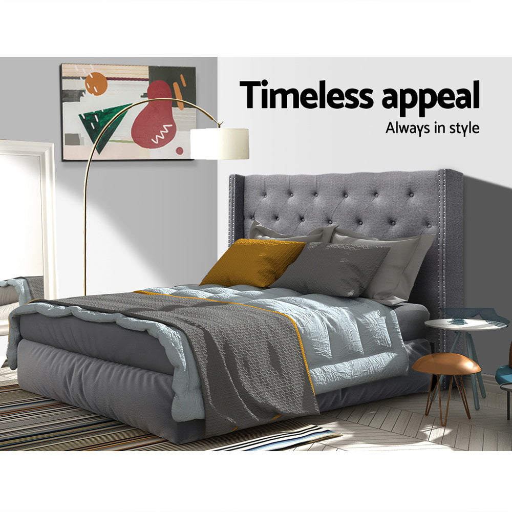 Luca Queen Bed Headboard Fabric Grey
