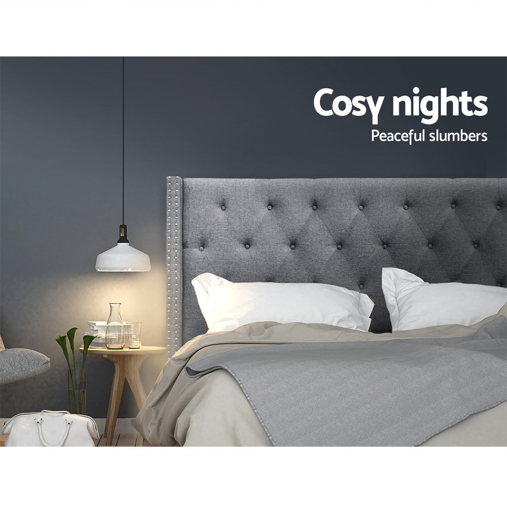 Luca Queen Bed Headboard Fabric Grey