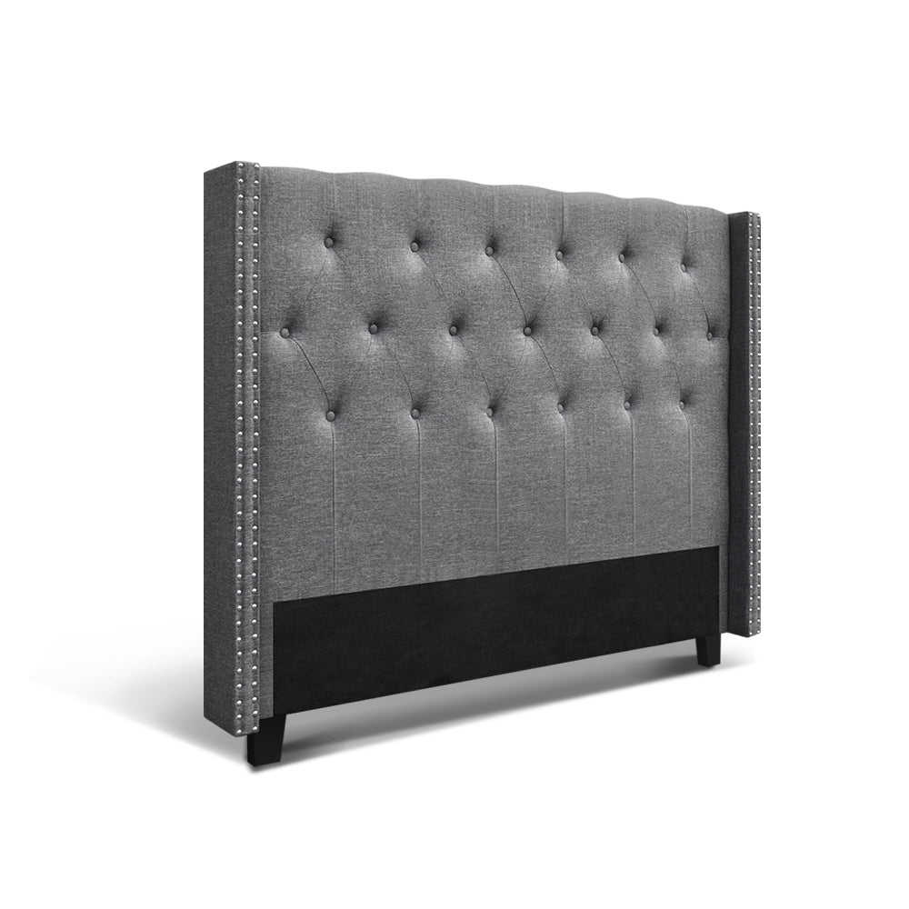 Luca Queen Bed Headboard Fabric Grey