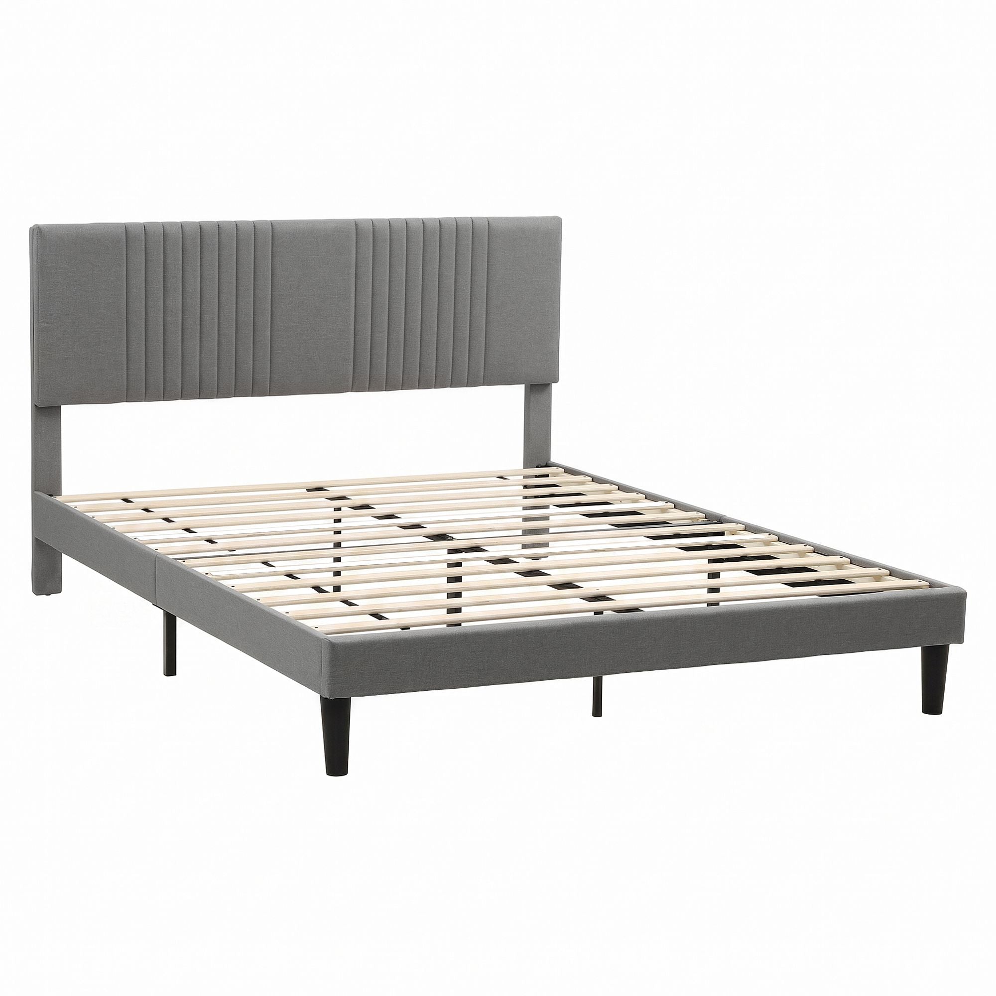 Artiss Queen Bed Frame with Adjustable Headboard, Grey, 300kg Capacity