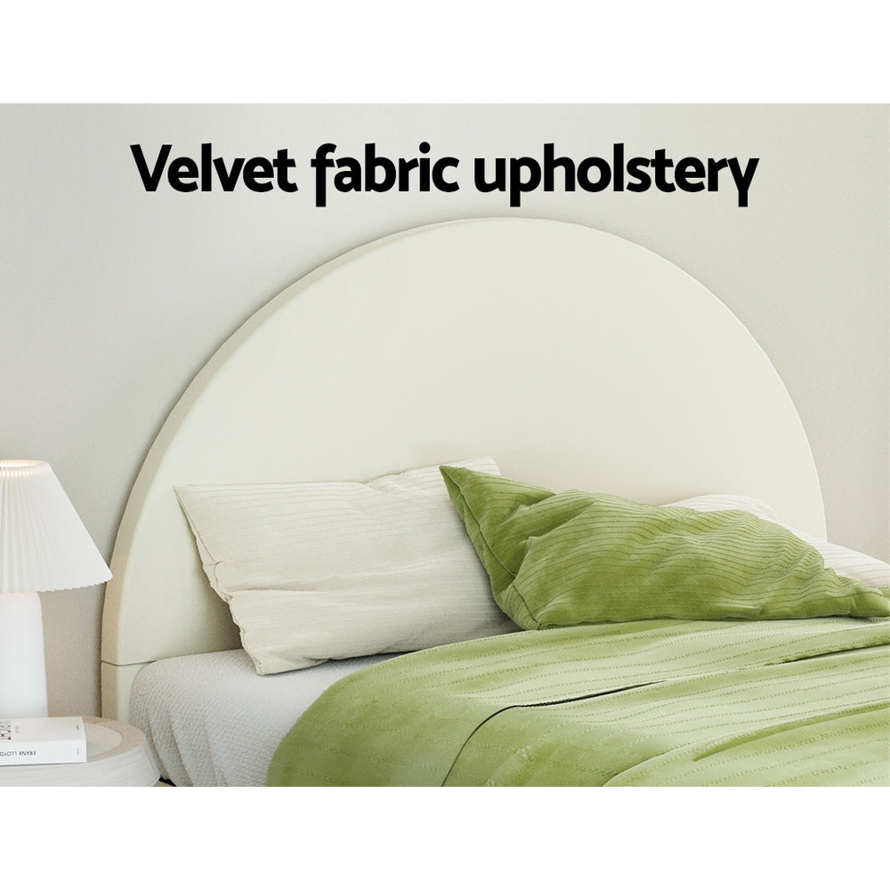 ELLA Double Bed Frame Velvet Cream