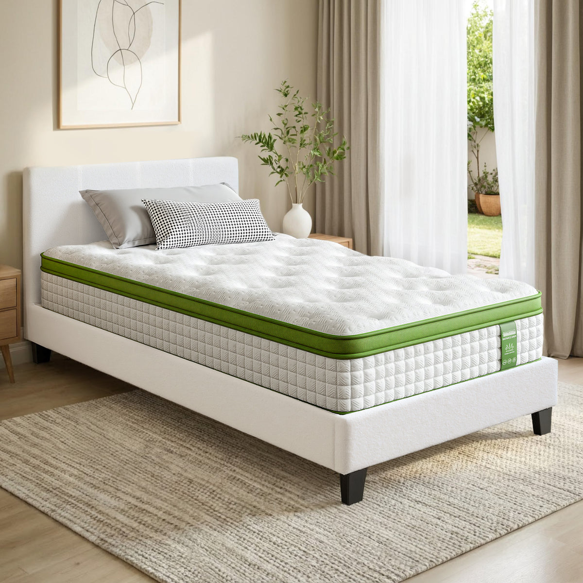 Neo Single Bed Frame with Hybrid Mattress Set