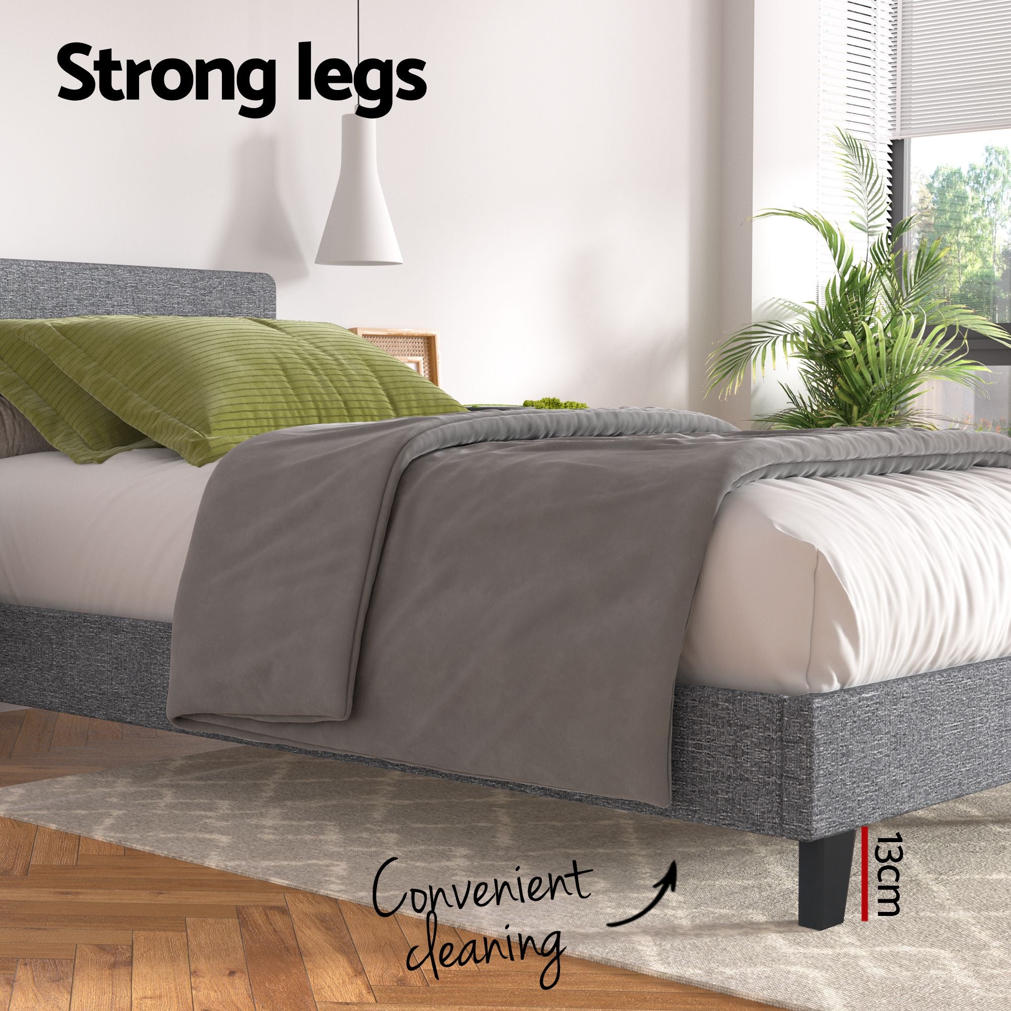 Artiss BedStory Single Bed Frame and Mattress Set, 30cm Hybrid Cooling Gel Mattress with Grey Upholstered Wooden Platform Base, Modern Bedroom Furniture Bundle