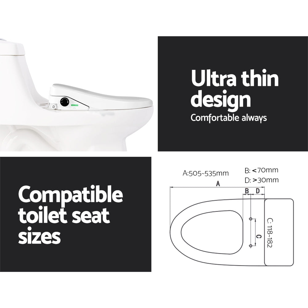 Cefito D-Shape Non-Electric Bidet Toilet Seat Cover White
