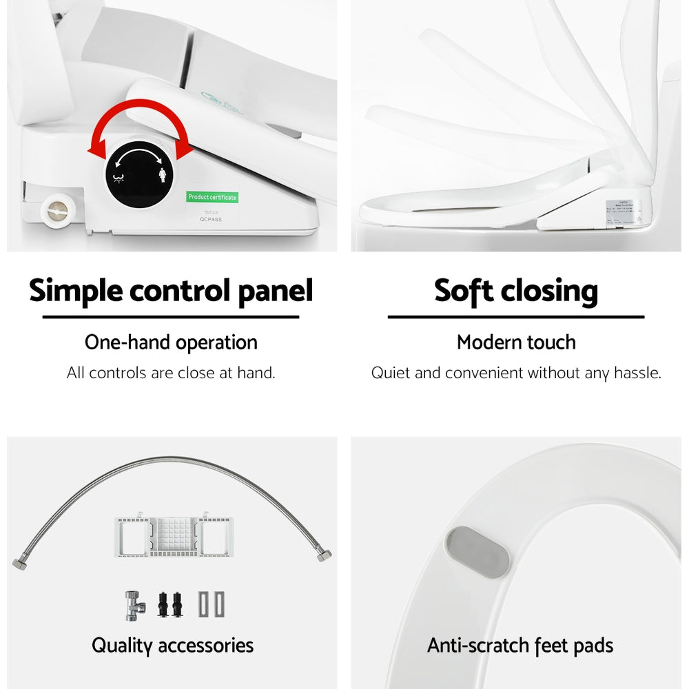 Cefito Smart Electric Bidet Toilet Seat Cover Water Wash Dryer Night Light White