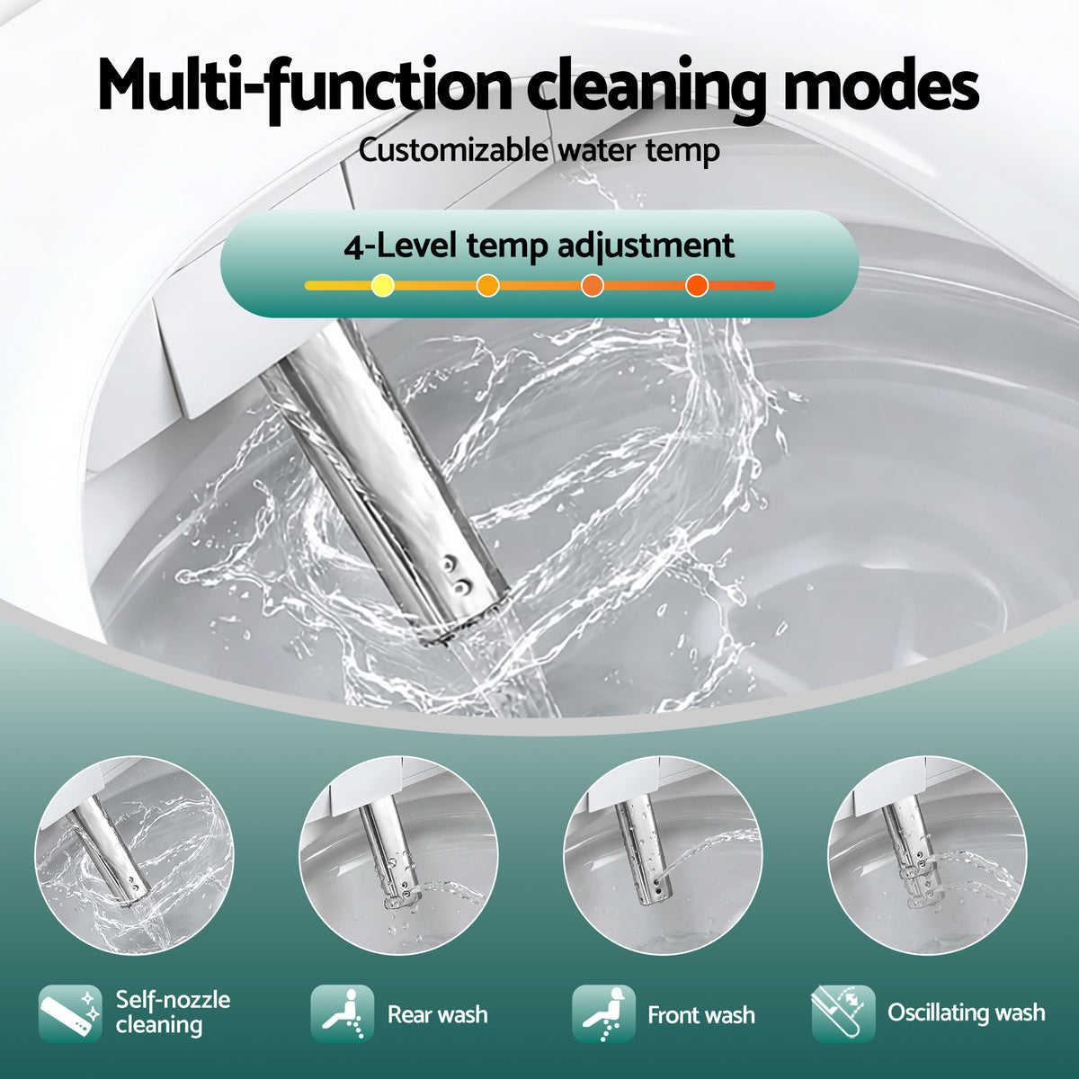 Cefito Smart Electric Bidet Toilet Seat LED Display Heated Dryer WaterMark
