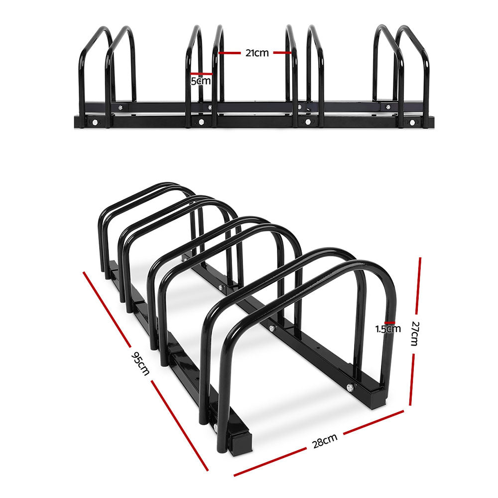 Weisshorn 4-Bike Floor Rack Stand Black