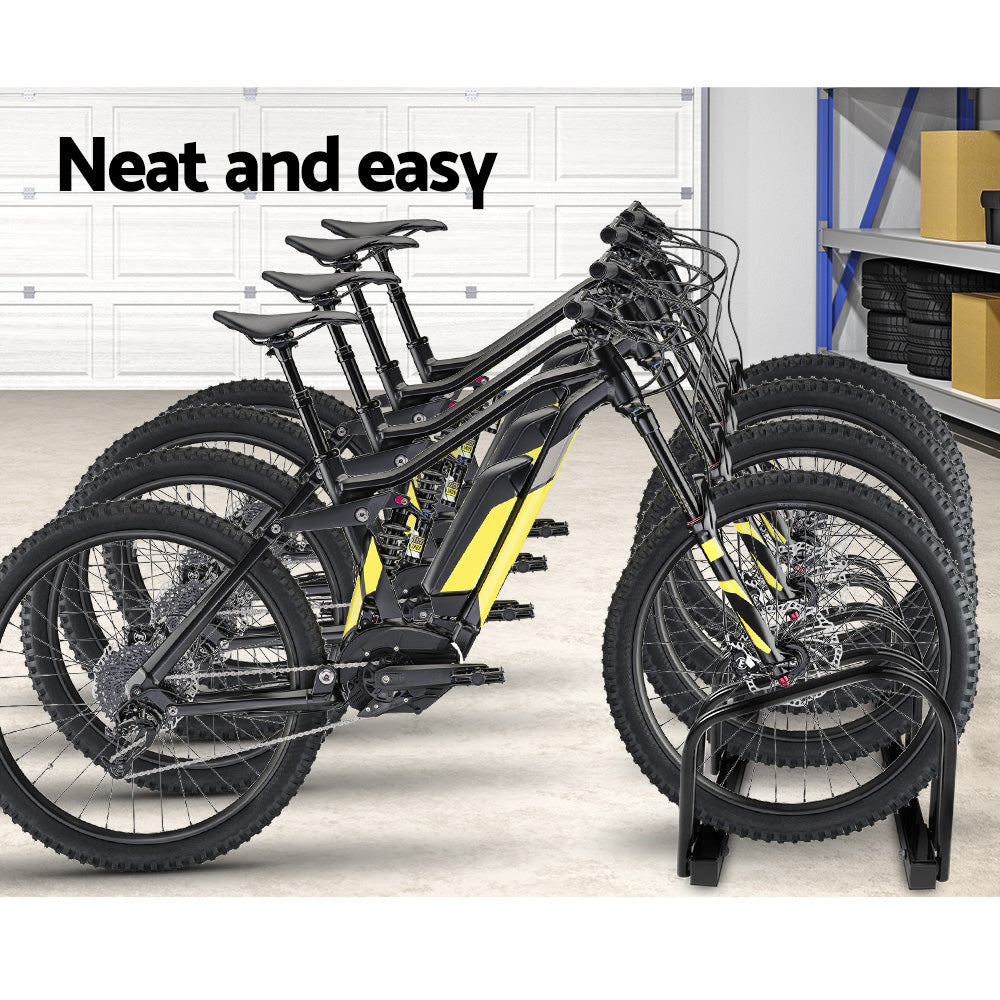 Weisshorn 4-Bike Floor Rack Stand Black